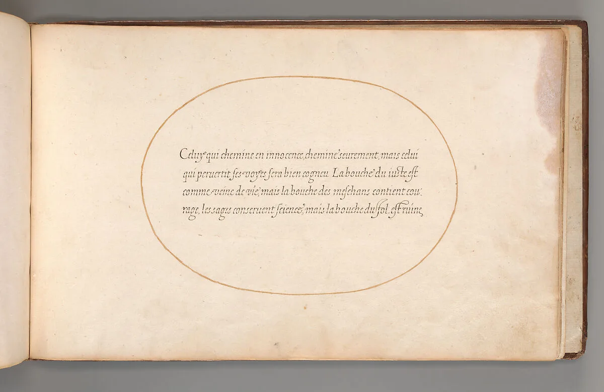 Calligraphic Exercise in French — Anonymous