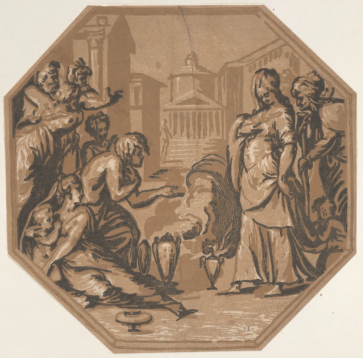 People paying homage to Psyche's beauty — Giuseppe Salviati (Giuseppe Porta, called Il Salviati)|Niccolò Vicentino