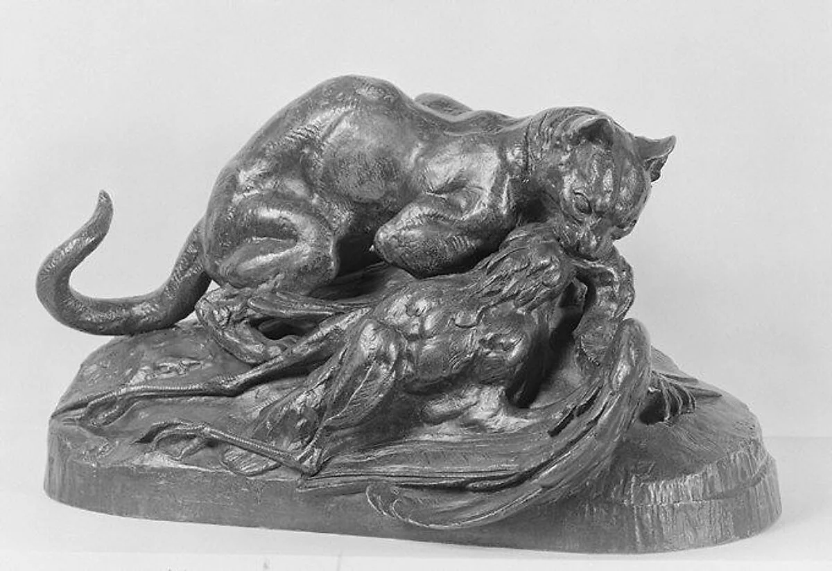Ocelot Devouring a Heron — Antoine-Louis Barye