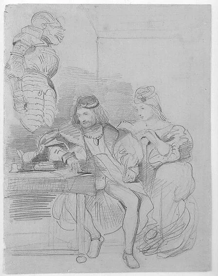 Götz von Berlichingen Writing His Memoirs — Eugène Delacroix