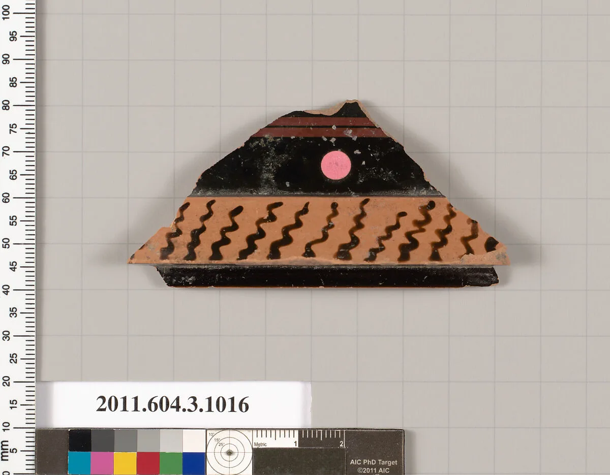 Terracotta fragment of a lekanis (covered dish) — Unknown