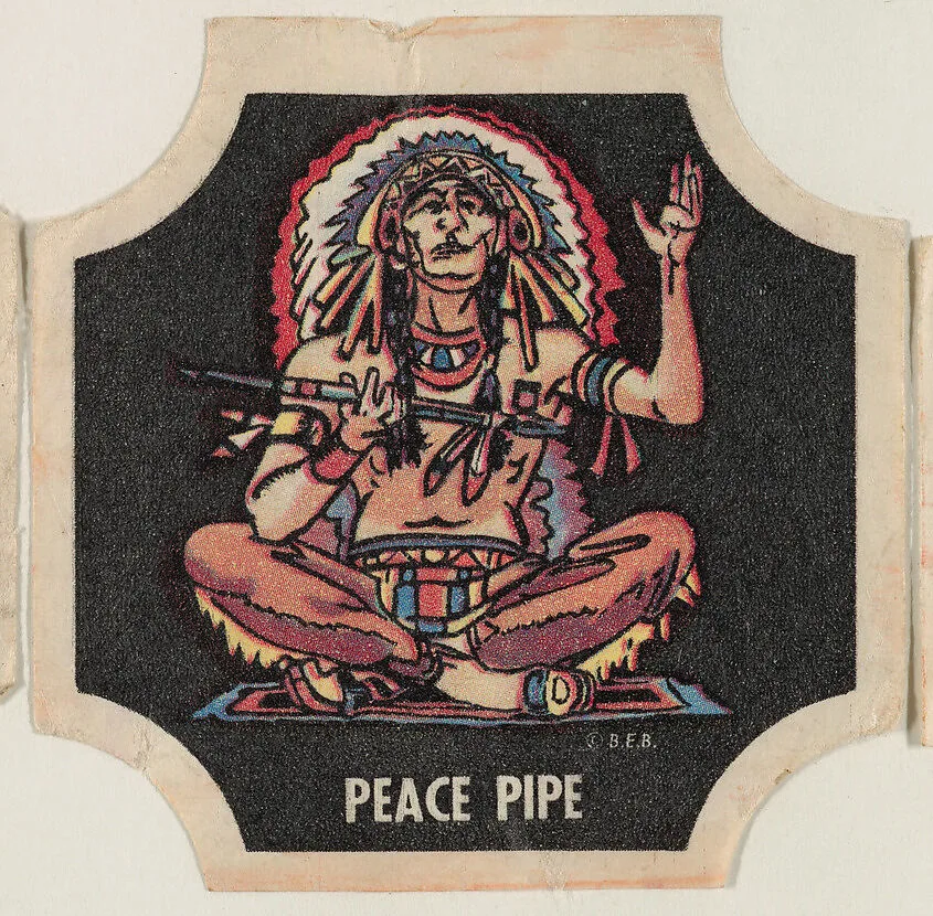 Peace Pipe, from the Indians and Westerners bread end labels series (D290-10) — Unknown