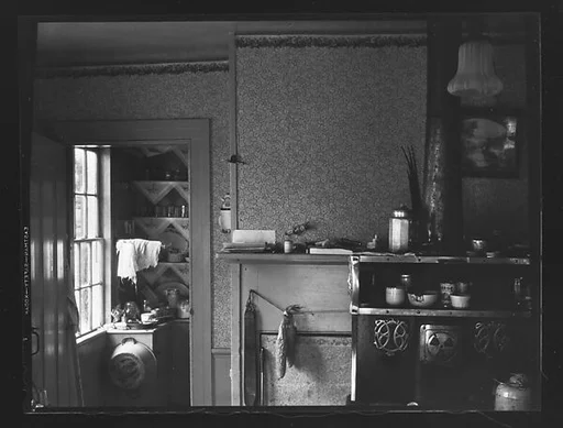 [Kitchen Interior Showing Stove with View Into Pantry]
