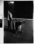 [Two Men and Street Cleaning Pushcart on Street, New York City]