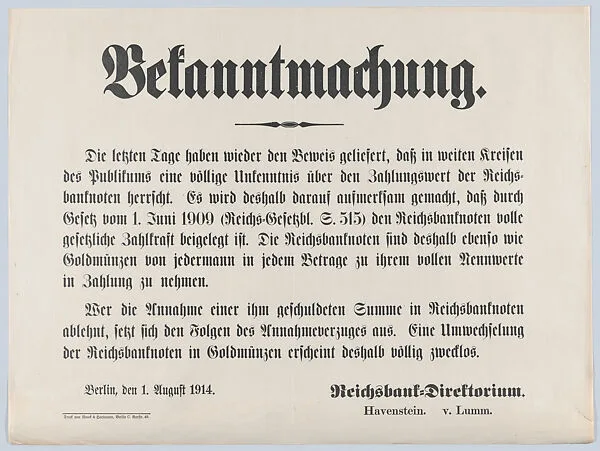 Bekanntmachung — Anonymous
