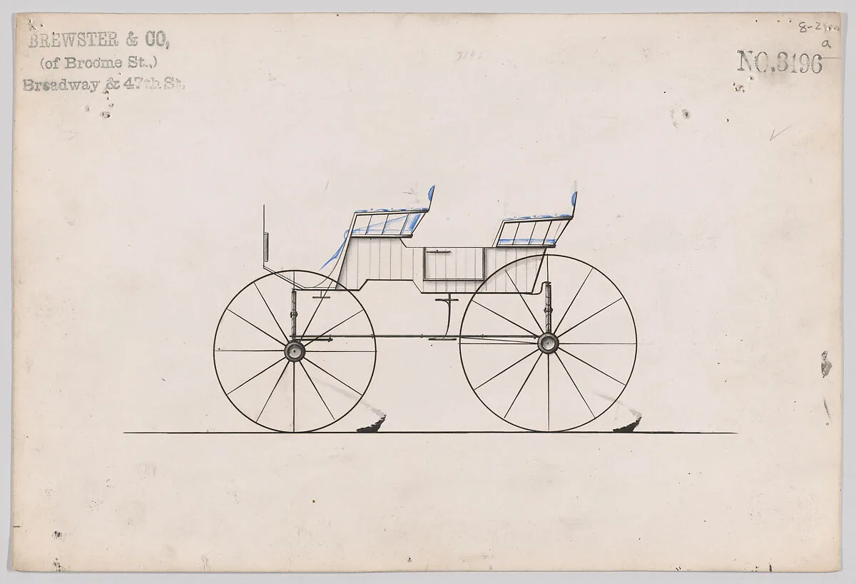 Design for 4 seat Phaeton, no top, no. 3196a — Brewster & Co.