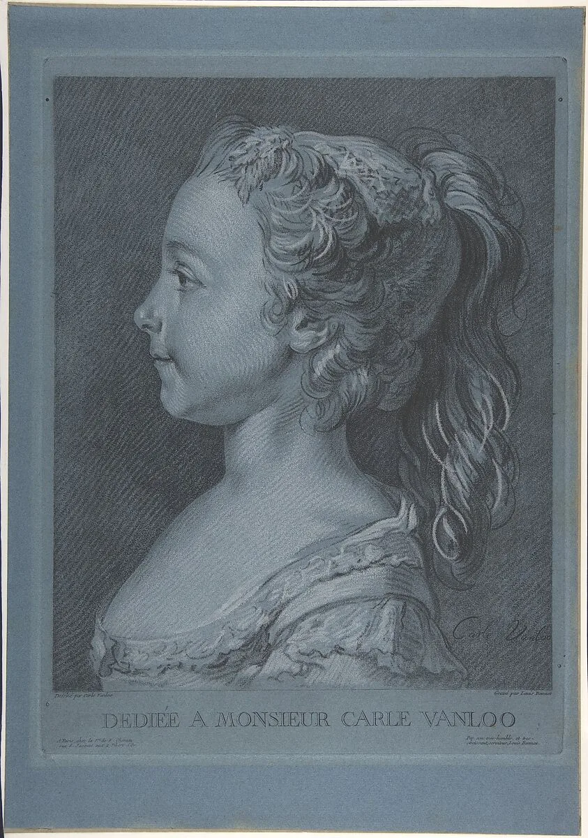 Head of a Young Girl in Profile — Louis Marin Bonnet|Carle (Charles André) Vanloo