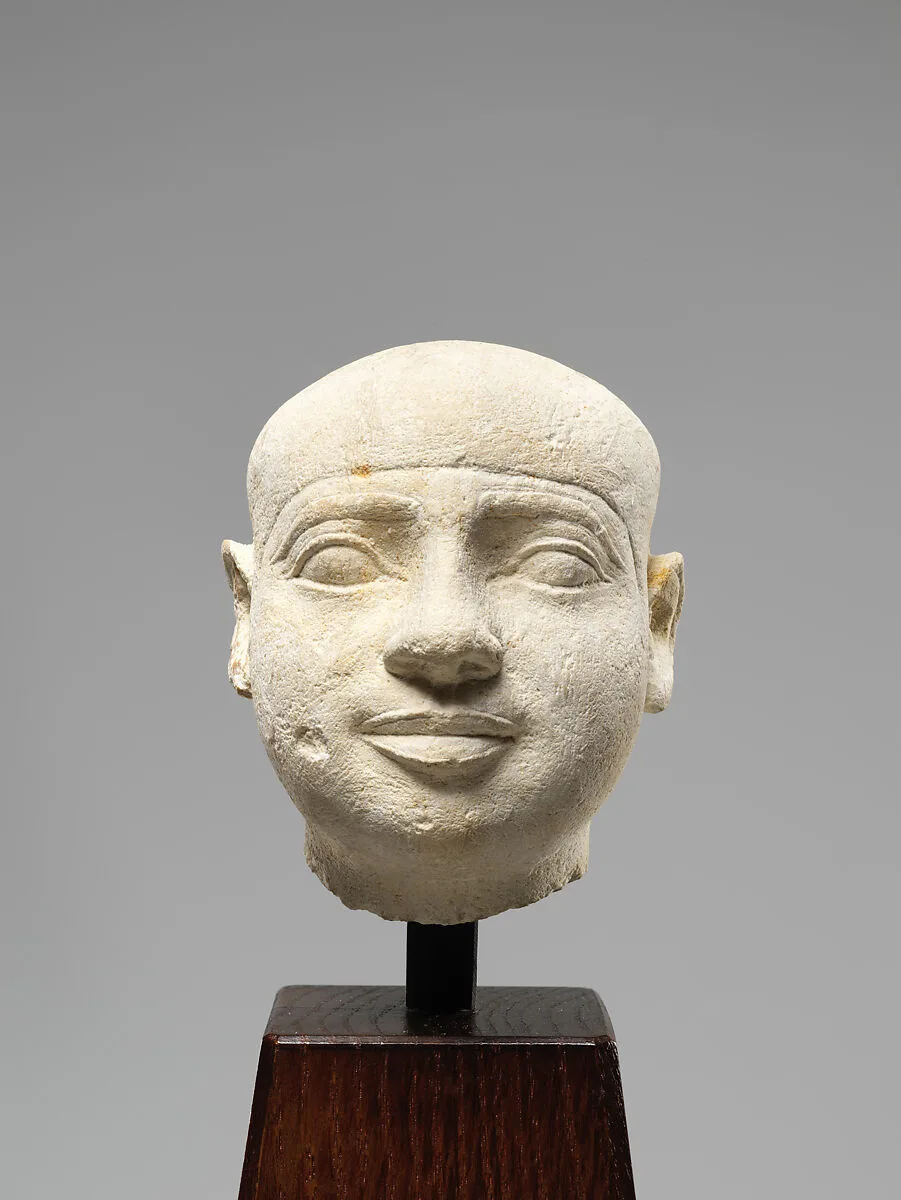 Male Head, Probably from a Serving Statue — Unknown