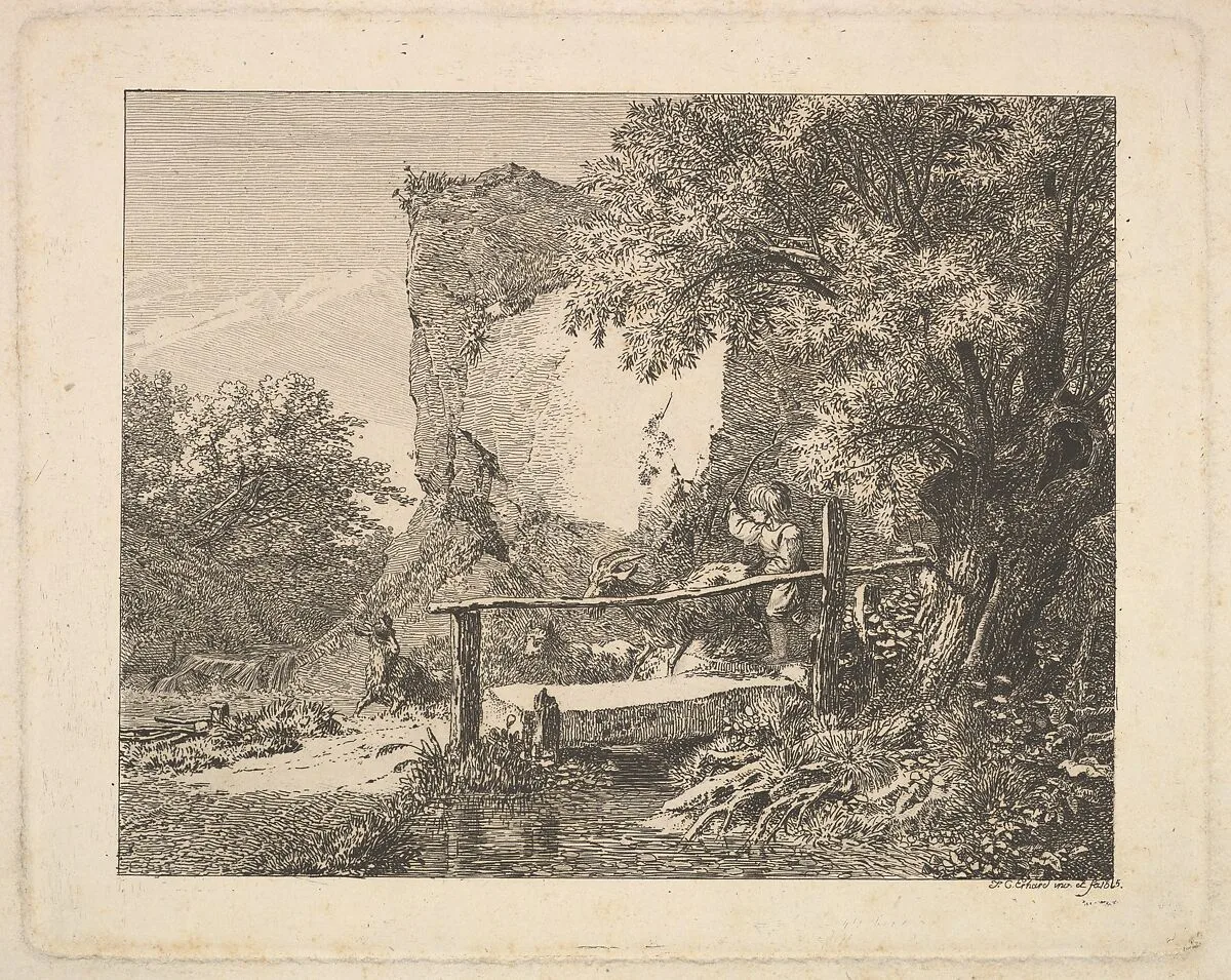A Boy with Three Goats — Johann Christoph Erhard
