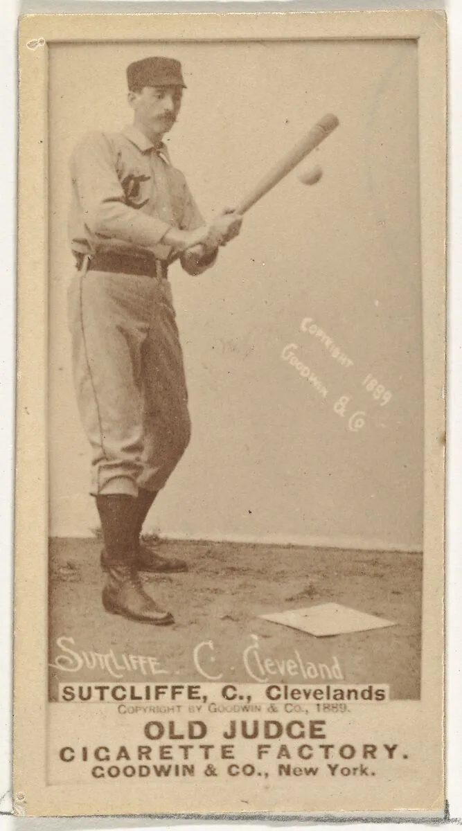 Elmer Ellsworth "Sy" Sutcliffe, Catcher, Cleveland, from the Old Judge series (N172) for Old Judge Cigarettes — Goodwin & Company