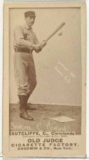 Elmer Ellsworth "Sy" Sutcliffe, Catcher, Cleveland, from the Old Judge series (N172) for Old Judge Cigarettes