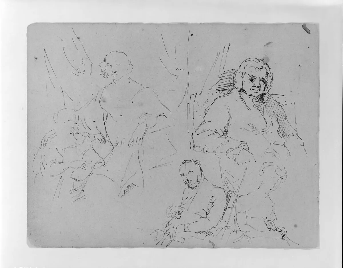 Four Portrait Sketches (from Sketchbook) — Thomas Sully