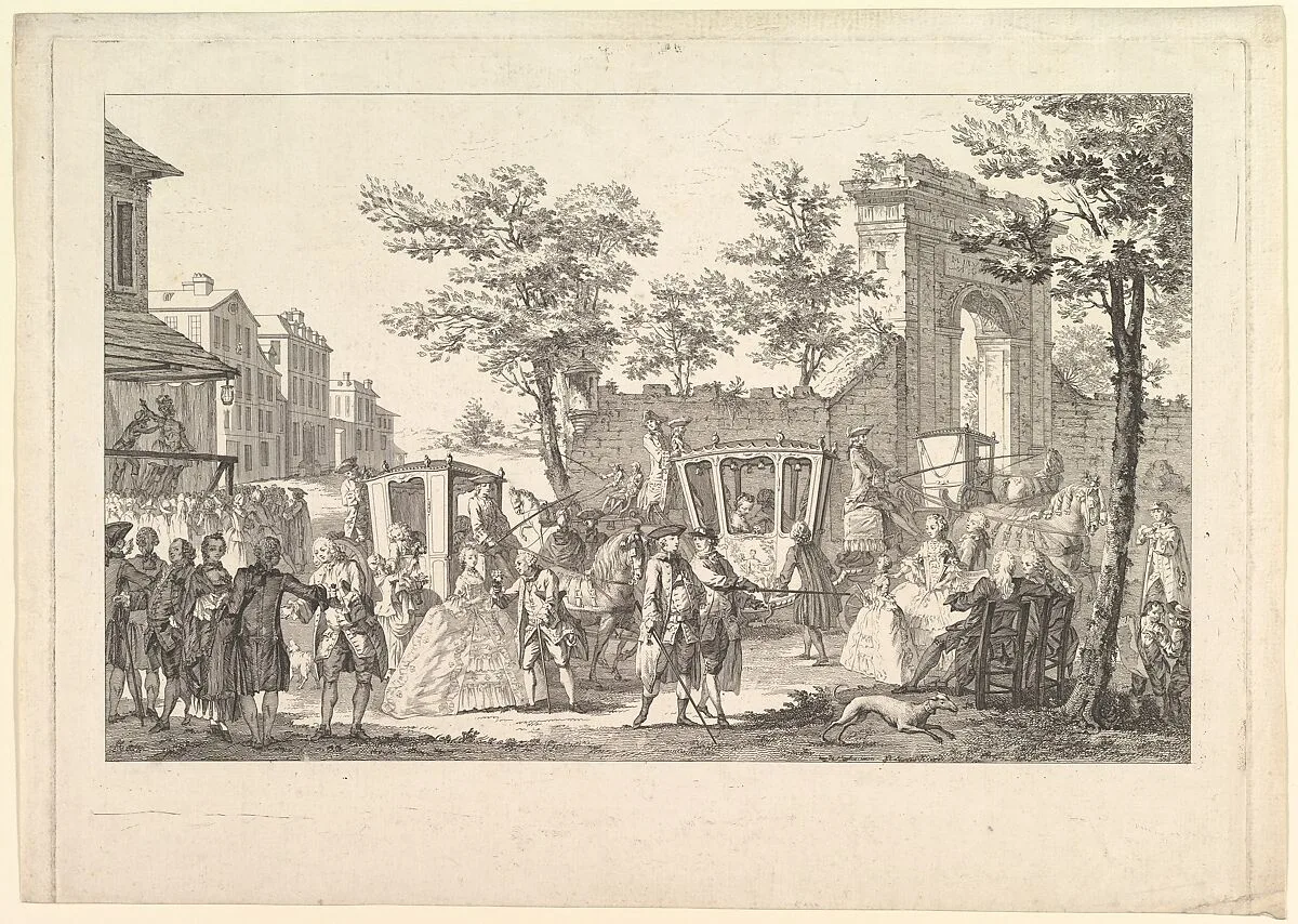 Tableau des portraits a la Mode (Plate of Fashion Portraits) — Pierre François Courtois|Augustin de Saint-Aubin