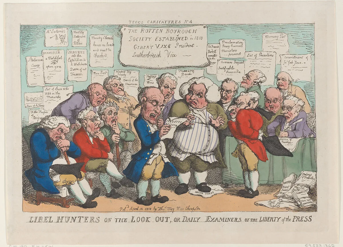 Libel Hunters on the Lookout, or Daily Examiners of the Liberty Press — Thomas Tegg|Thomas Rowlandson