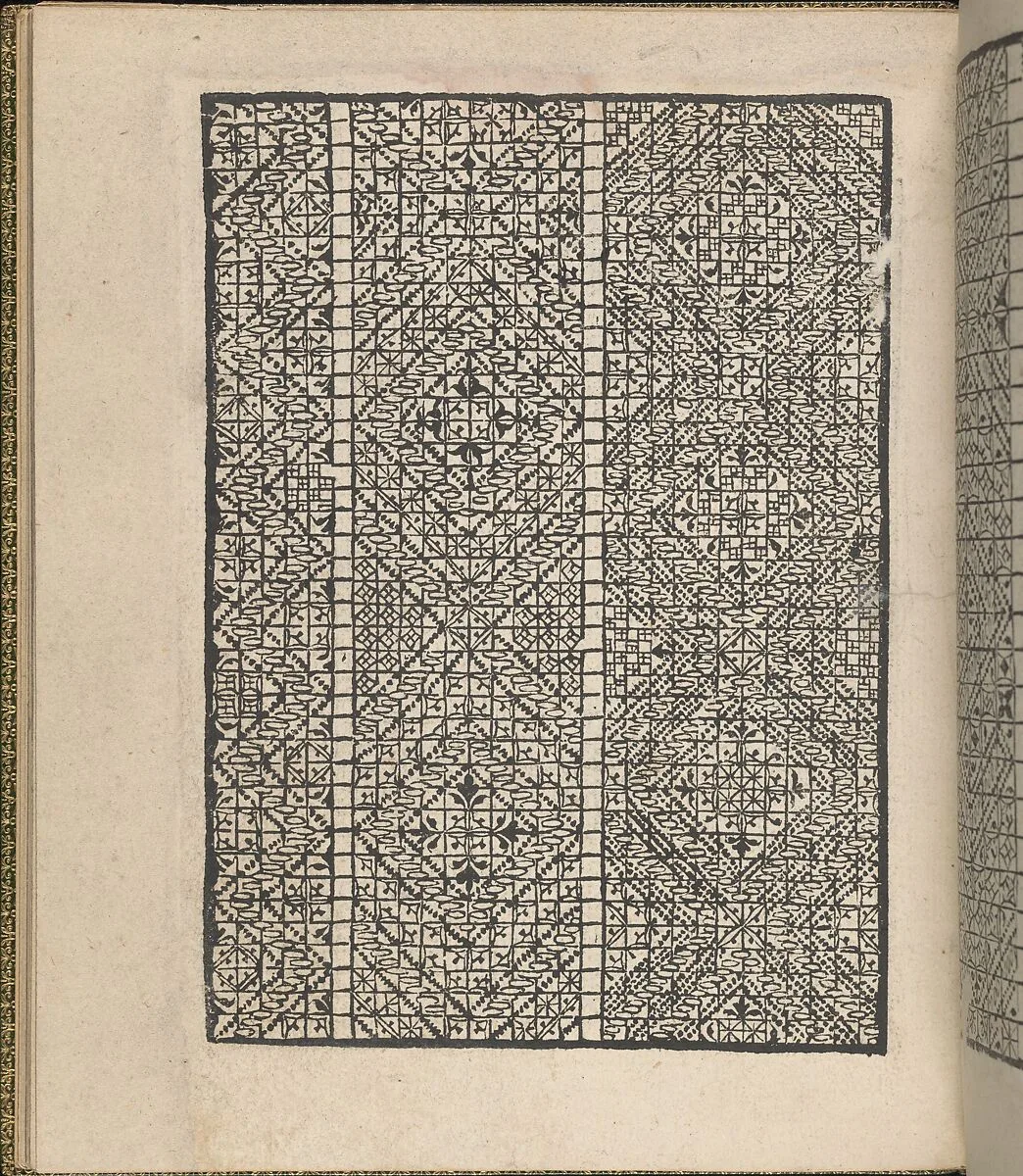 Giardineto novo di punti tagliati et gropposi per exercitio & ornamento delle donne (Venice 1554), page 21 (verso) — Matteo Pagano|Lloyd, Wallis & Lloyd