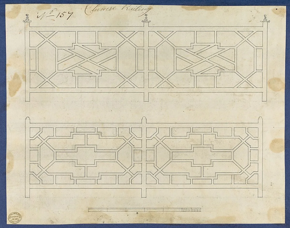 Chinese Railing, from Chippendale Drawings, Vol. II — Thomas Chippendale