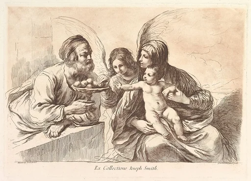 Holy Family with an Angel Who Offers Fruit to the Christ Child: Raccolta di alcuni disegni del Barbieri da Cento detto il Guernico