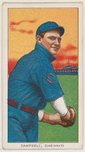 Campbell, Cincinnati, National League, from the White Border series (T206) for the American Tobacco Company