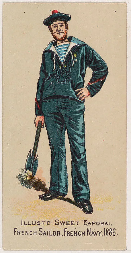 French Sailor, French Navy, 1886, from the Military Series (N224) issued by Kinney Tobacco Company to promote Sweet Caporal Cigarettes — Kinney Brothers Tobacco Company