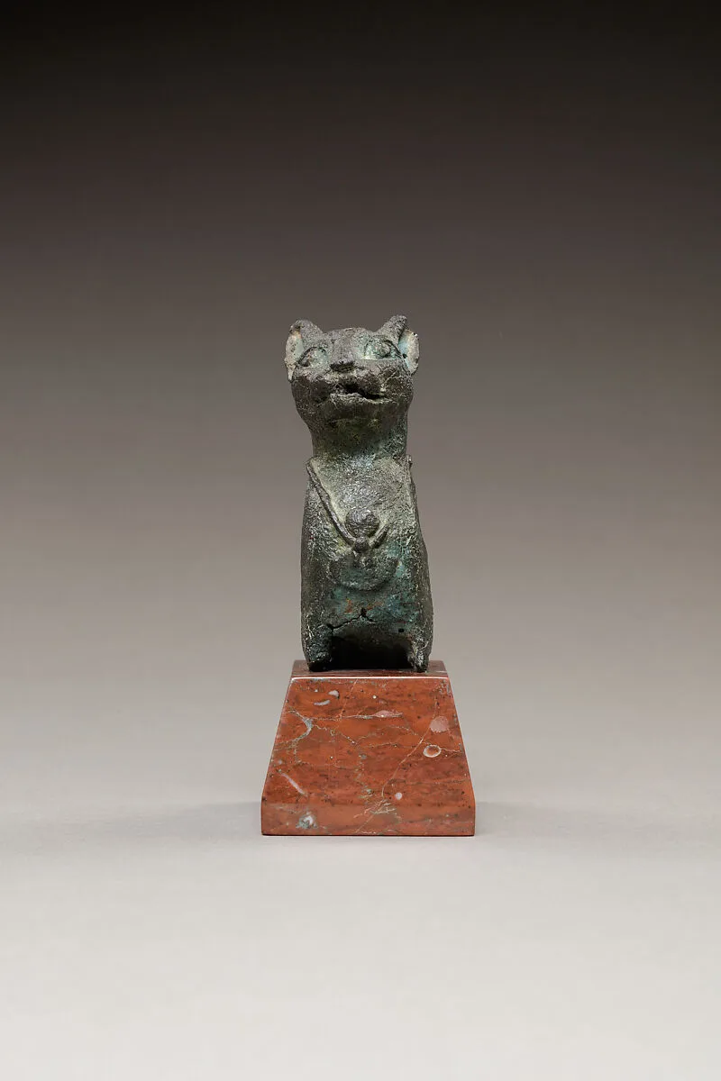 Upper Part of the Figure of a Seated Cat — Unknown
