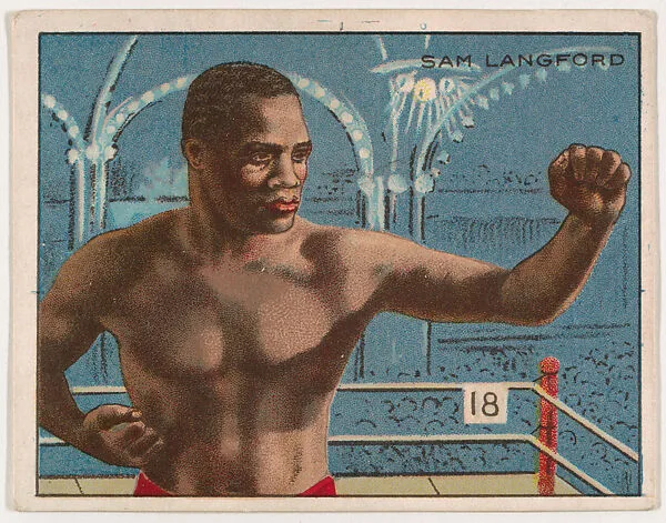 Sam Langford, from the Champion Pugilists series (T219), issued by Mecca and Hassan Cigarettes — Mecca Cigarettes|Hassan Cigarettes