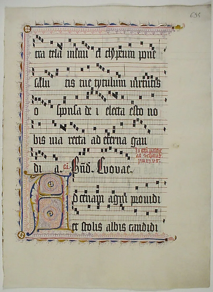Manuscript Leaf with Initial A, from an Antiphonary — Unknown