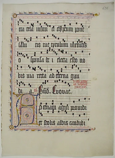 Manuscript Leaf with Initial A, from an Antiphonary