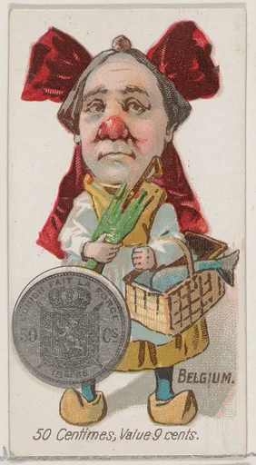 Caricatured Belgian, 50 Centimes, from the series Coins of All Nations (N72, variation 1) for Duke brand cigarettes