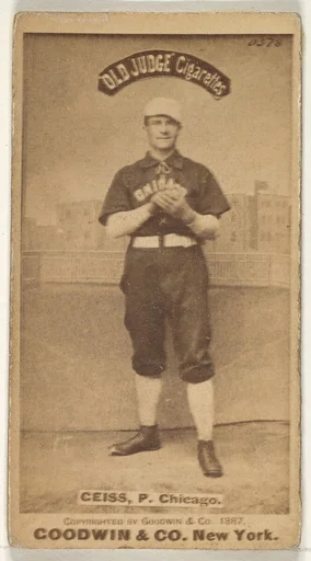 Ceiss, Pitcher, Chicago, from the Old Judge series (N172) for Old Judge Cigarettes