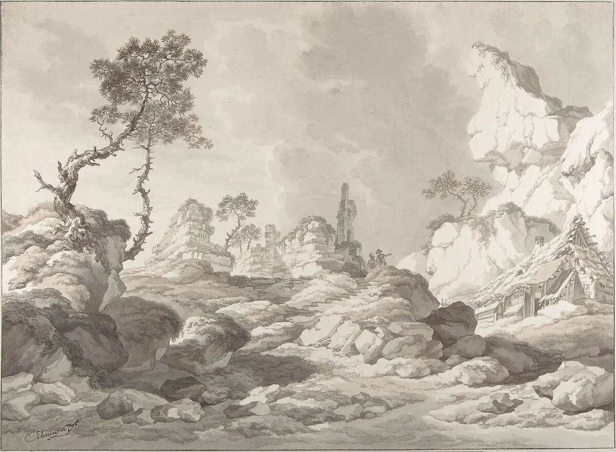 Landscape with a ruin near Mödling — Jakob Matthias Schmutzer