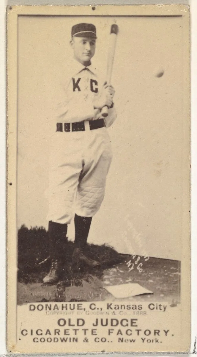 James Augustus "Jim" Donahue, Catcher, Kansas City Cowboys, from the Old Judge series (N172) for Old Judge Cigarettes — Goodwin & Company