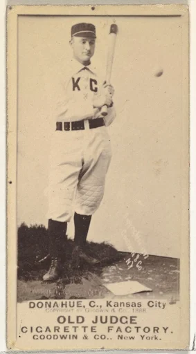James Augustus "Jim" Donahue, Catcher, Kansas City Cowboys, from the Old Judge series (N172) for Old Judge Cigarettes