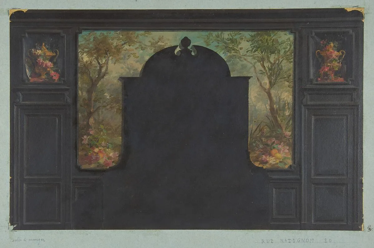 Design for the decoration of the dining room, 20 rue Matignon — Jules-Edmond-Charles Lachaise|Eugène-Pierre Gourdet