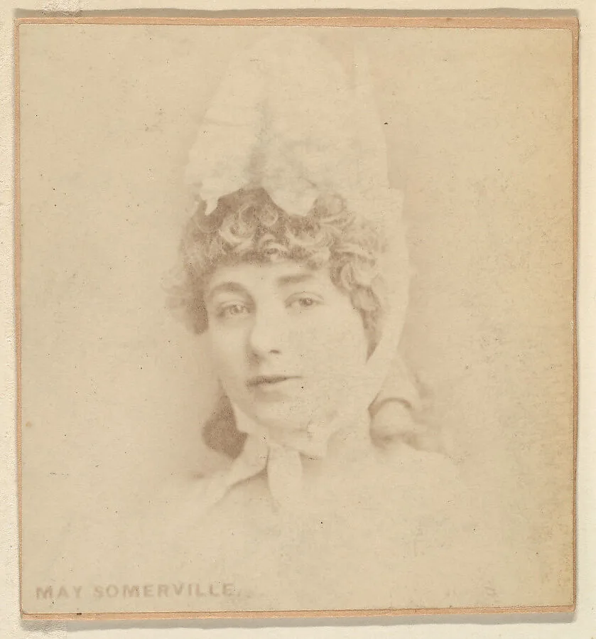 May Somerville, from the Actresses series (N246), Type 2, issued by Kinney Brothers to promote Sporting Extra Cigarettes — Kinney Brothers Tobacco Company