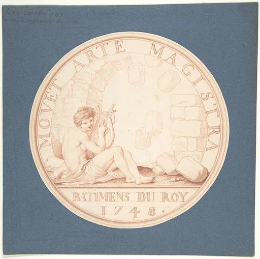 Design for a Token: Bâtiments du Roi, 1748
