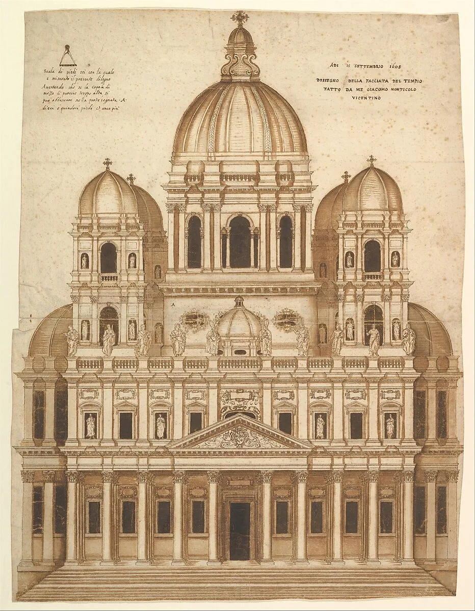 Unexecuted Design for the Façade of the Church of Santa Maria in Araceli in the city of Vicenza — Giacomo Monticolo of Vicenza