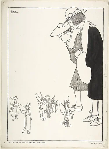 "They Heard Six Voices Calling Them Back" (for "Two Wee Pogeys" in "Topsy-Turvy Tales")