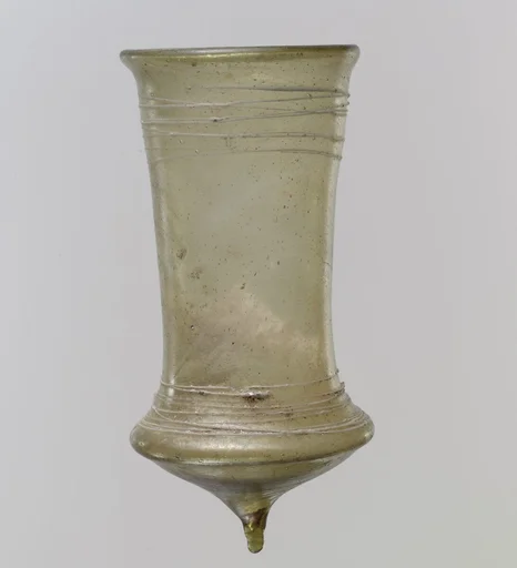 Glass Beaker with White Trails