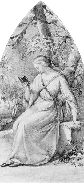 Woman Reading in a Bower (from Cropsey Album) — Unknown