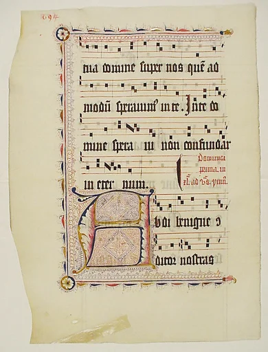 Manuscript Leaf with Initial A, from an Antiphonary