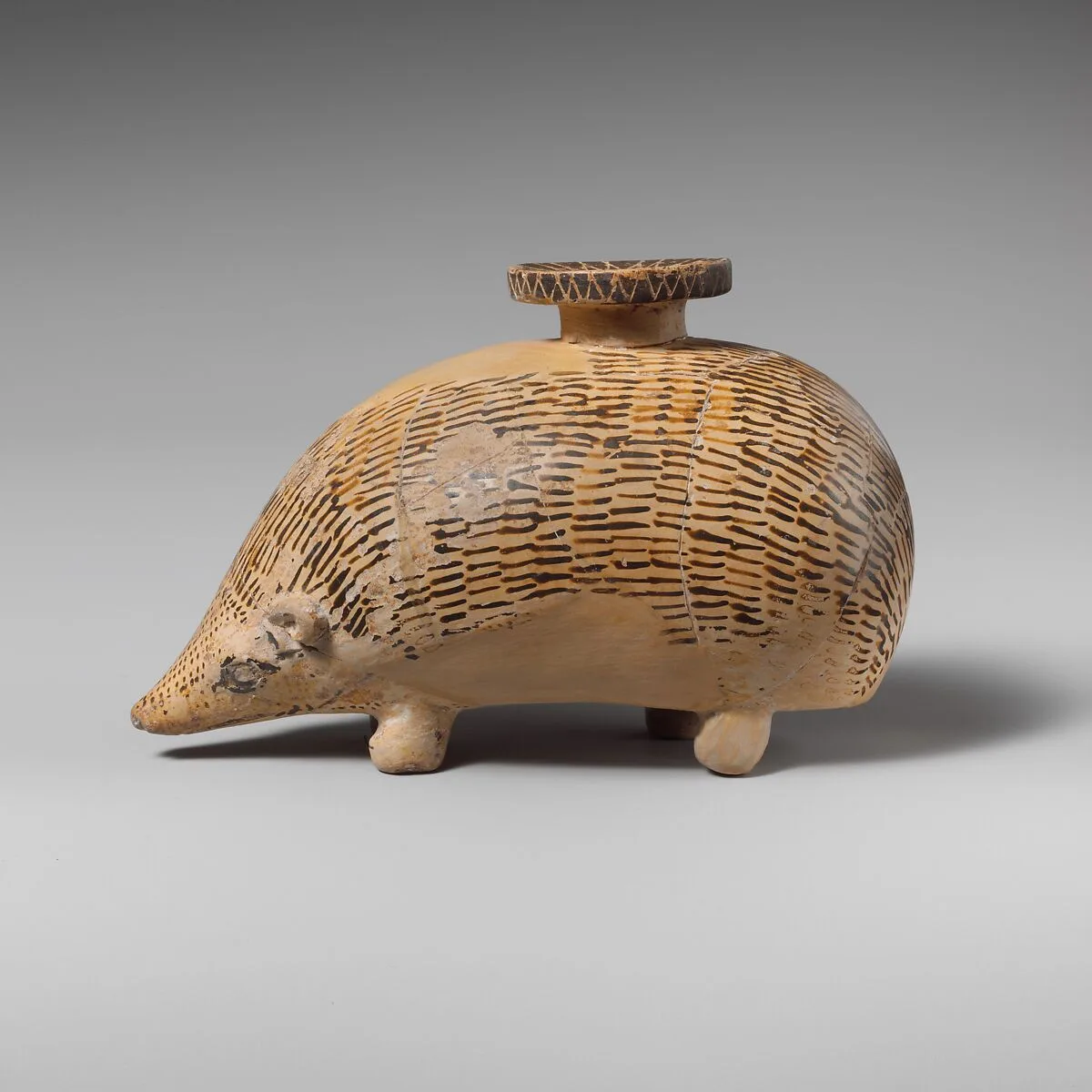 Terracotta aryballos (perfume vase) in the form of a hedgehog — Unknown