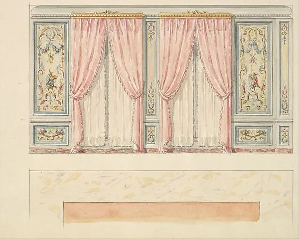 Design for a Wall Elevation with Two Windows (Fifth Floor) — Mewès and Davis|Charles-Frédéric Mewès|Arthur Joseph Davis