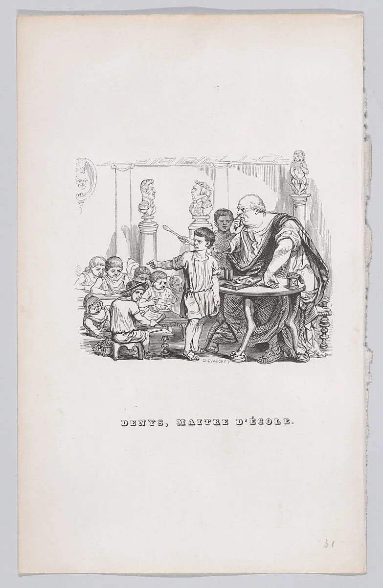 "Denis, School Master" from The Complete Works of Béranger — Pierre Jean de Béranger|Fournier & Perrotin|J. J. Grandville|Henry Isidore Chevauchet