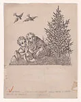 Children with a Basket of Berries near the Fir Tree — Arthur Szyk