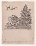 Children with a Basket of Berries near the Fir Tree