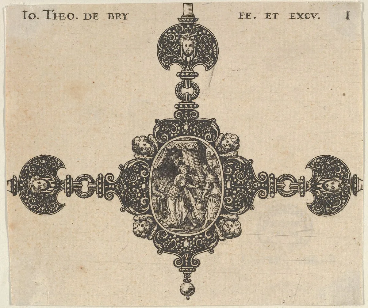 Design for a Brooch with Judith Holding the Head of Holofernes — Johann Theodor de Bry