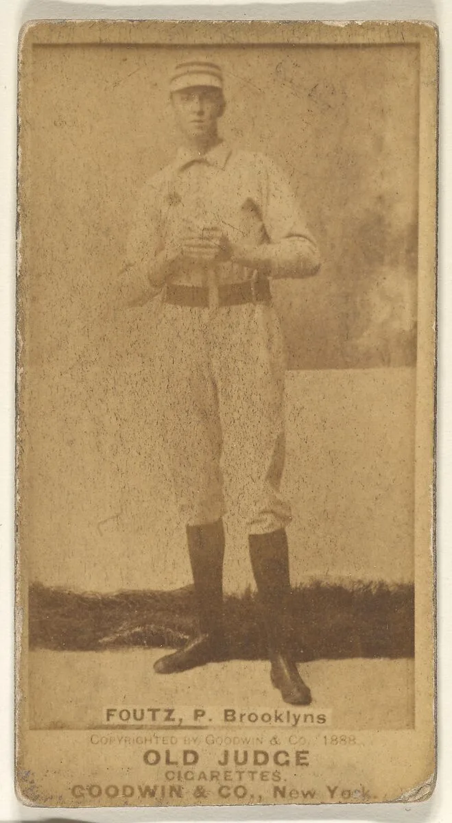 Foutz, Pitcher, Brooklyn Bridegrooms, from the Old Judge series (N172) for Old Judge Cigarettes — Goodwin & Company