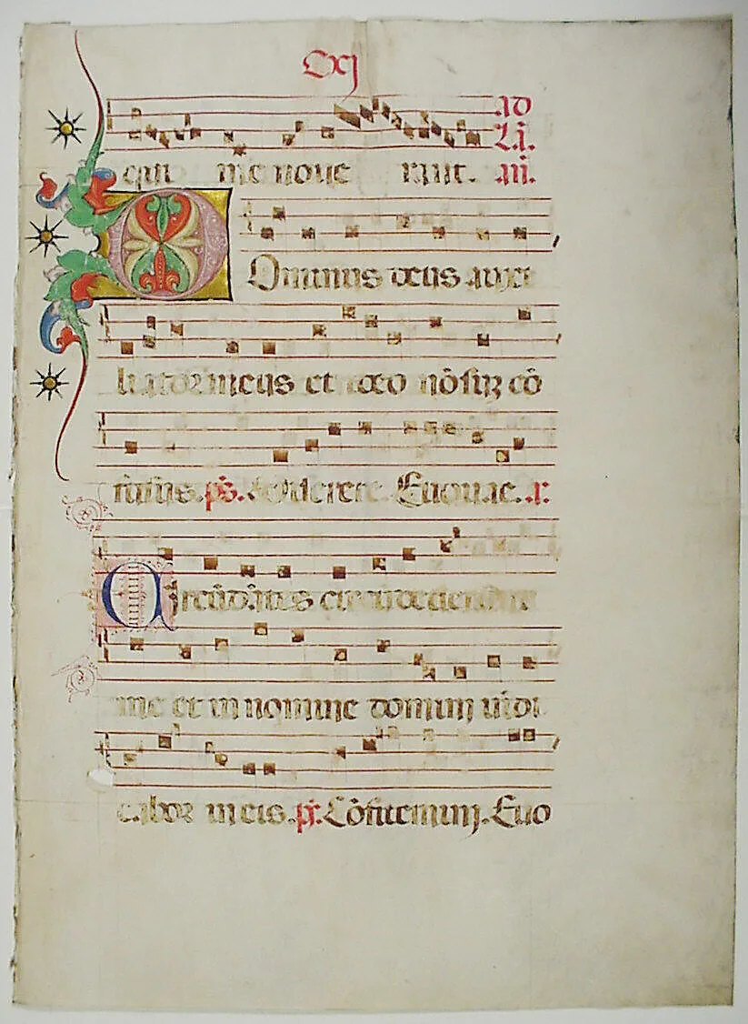 Manuscript Leaf with Initial D, from an Antiphonary — Unknown