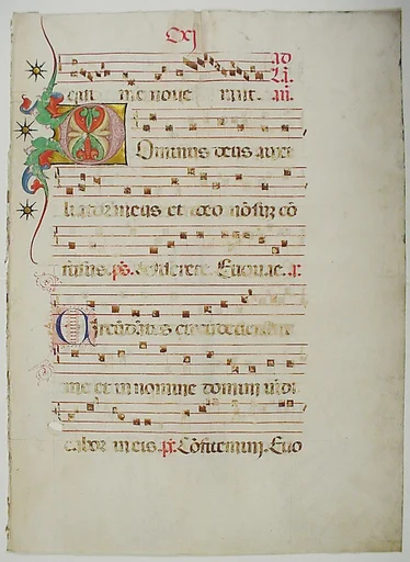 Manuscript Leaf with Initial D, from an Antiphonary