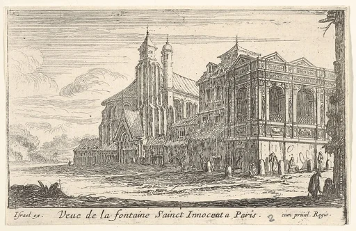 View of the Fountain of the Innocents, Paris, with the Church of the Holy Innocents beyond